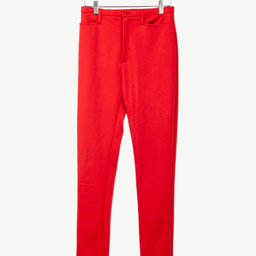 Balenciaga Red High-Waisted Skinny Pants